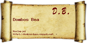 Dombos Bea névjegykártya